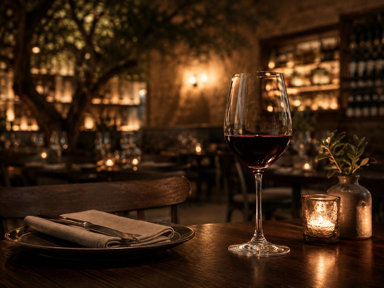 Warm rustic wine cellar with barrels